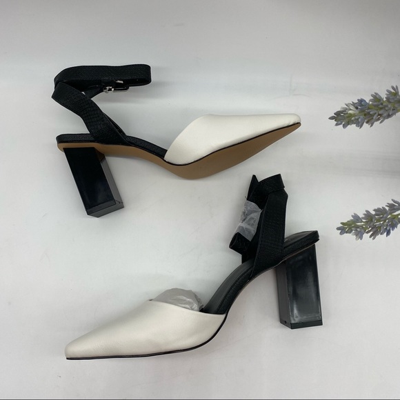 NY&Company Stacy two tones pointed toes ankle straps block heels size 8.5M - Picture 5 of 8